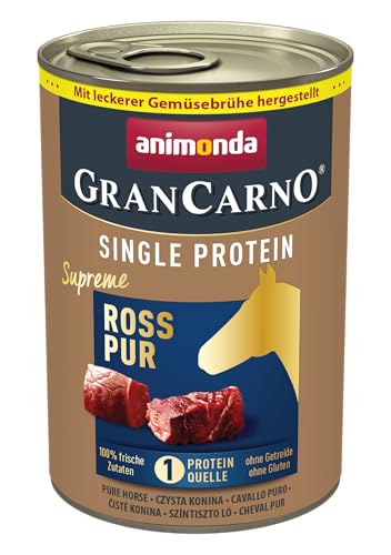  GranCarno Single Protein Ross pur 6x 400g Hundenassfutter Zucker für ausgewachsene frischen fleischigen