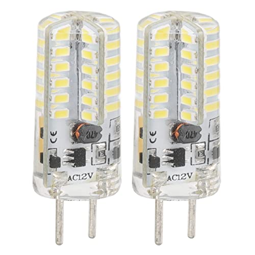 Marhynchus Energiesparende LED GY6.35 Glühbirne 48LED -Glühbirne für Kronleuchtertischlampe 12V 2pcs Aluminium 6000K Augenschutz