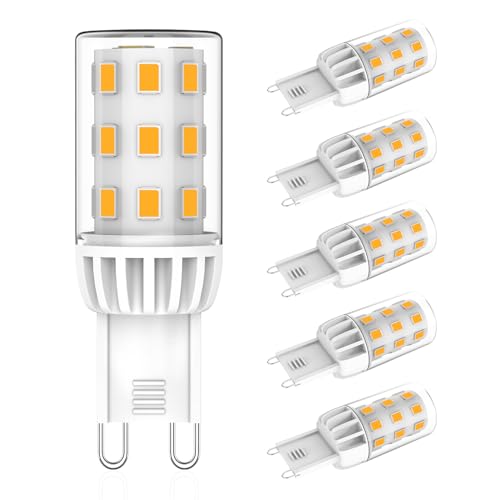 Eco.Luma G9 LED Lampen warmweiß 2700K 580LM Leuchtmittel 3W entspricht 60W Halogenlampe Energiesparende G9 LED Glühbirne kein Flackern Nicht Dimmbar Birne 5er Pack