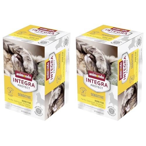 animonda Integra Protect Katze Sensitive Diät Katzenfutter Nassfutter bei Futtermittelallergie Huhn Pur 6 x 100 g Packung mit 2