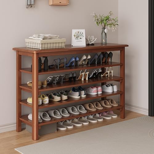 Schuhregal für Eingangsbereich Flur Wohnzimmer Schuh-Organizer verstellbares Schuhregal große Kapazität Massivholz abnehmbarer Schuhhalter Schuhschrank