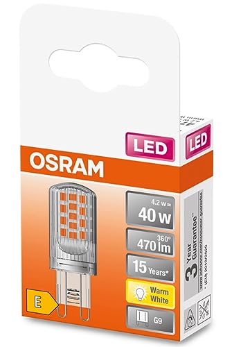 Osram 2er Pack G9 LED Stecksockellampe 3 8W Warmweiß 2700K 470 lm Nicht Dimmbar