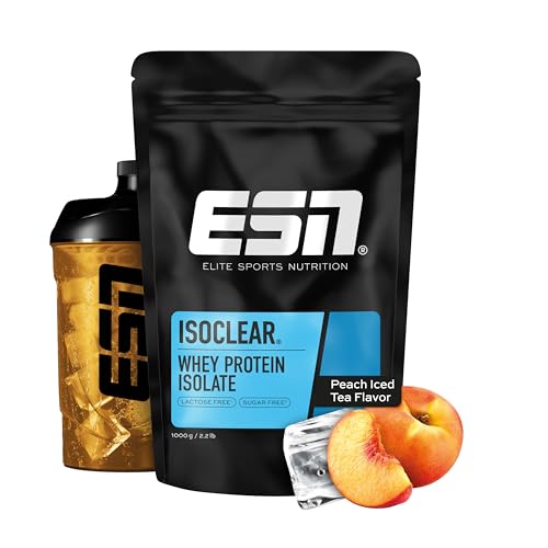 ESN ISOCLEAR Isolate 1000g Peach Iced Tea Proteinlimo mit fruchtig leckerem Geschmack clear   made in Germany