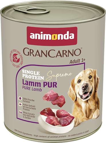  Single Protein Lamm pur 6x 800g getreidefreies Hundenassfutter Zucker für ausgewachsene frischem Lammfleisch  Innereien