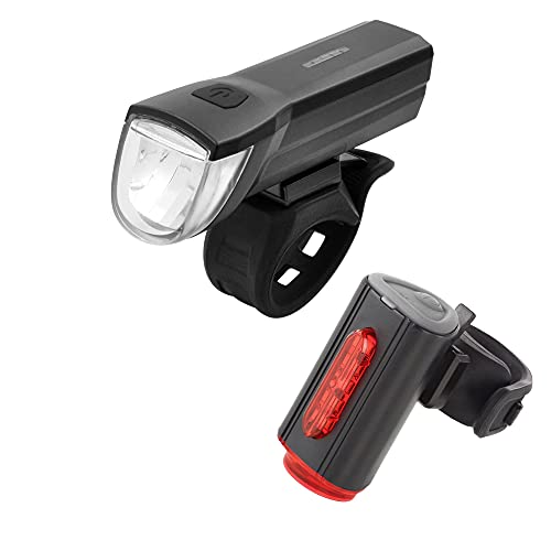 FISCHER USB Beleuchtungs Set mit innovativer 360 Bodenleuchte für mehr Sichtbarkeit und Schutz Frontlicht 30 Lux
