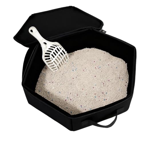 Nankoyal Katzenklo Für Hauskatzen Leckdicht Einfache Reinigung Tragbar Reise Katzentoilette Mit Deckel Und Griff Tragbar Für Auto Zuhause Innenbereich Außenbereich Kätzchen