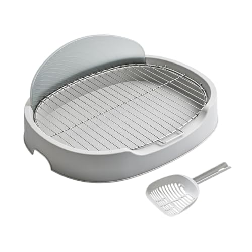 F Fityle Haustier Hund Toiletten Katzentoilette Welpentöpfchen Haustierstreu Pfanne Tragbare Hundepan Pan Ecke für Welpenkatze Haustierzubehör grau 18 mm