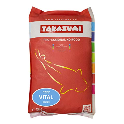 Takazumi Vital 4 5 mm Immunsystem Gesundheits Koi Futter Fisch Teich Pellets - 10 kg - Sackware