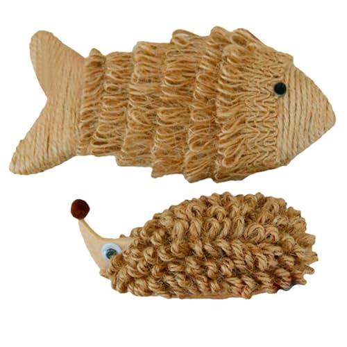 Cat Scratch Pad - Fisch Hedgehog Design Catnip Spielzeug handgefertigtes Kauspielzeug Kratzerplatte kratzfestes Bissfestes Katzenspielzeug Spannungsrelieff und Langeweile für Katzen und Kätzchen