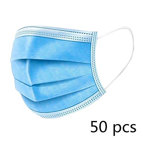 KETONG 50 StÃ¼cke Anti Staub Gesicht Einmal-Mundgesichtsfilter Frauen MÃ¤nner Ohrhaken Mundschutz Non-Woven 3 Schicht-Mund-Gesichts-Atem-Filter,50 StÃ¼ck