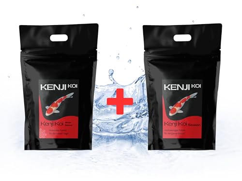 KENJI Kalte Tage Paket 10kg 3mm Koifutter für Herbst Winter Frühjahr 5kg sinkendes KENJI Winter Balance 5kg schwimmendes KENJI Season
