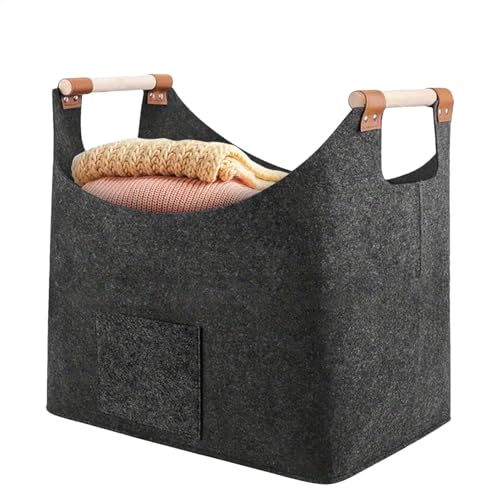Holzkorb Für Kaminholz Kaminholzkorb Brennholzkorb Korb Für Kaminholz Filzkorb Kaminholz Aufbewahrungskorb Für Brennholz Aus Filz Robuste Kaminholzträgerhalter Tragbarer Faltbarer Holzkorb