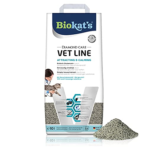  s Diamond Care VET LINE Attracting Calming   Feine Klumpstreu Bentonit speziell für junge gestresste Katzen   1 1x L