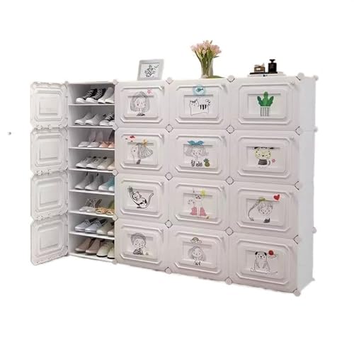 Kx9Lb8d Freistehende Schuhregale Einfache Schuhschranktür for den Innenbereich mehrschichtige staubdichte wirtschaftliche Schuhregale mit großer Kapazität