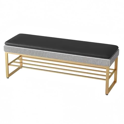 Stilvolles Schuhregal aus PU Leder Metallbeinen 120x 30x 45 ideal für Zuhause Büro langlebiges elegantes Design