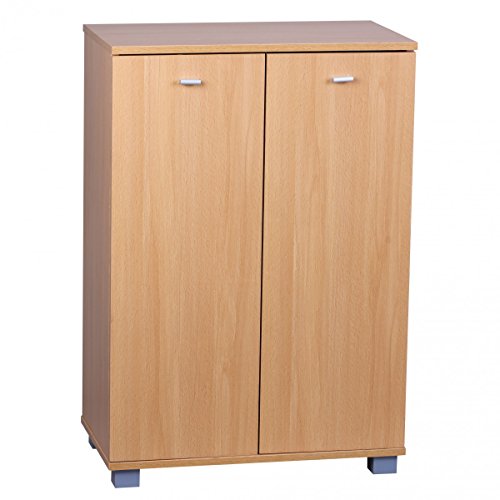 KADIMA Design Schuhschrank Holz Buche 12 Paar Schuhe Schuhkommode Flurschrank