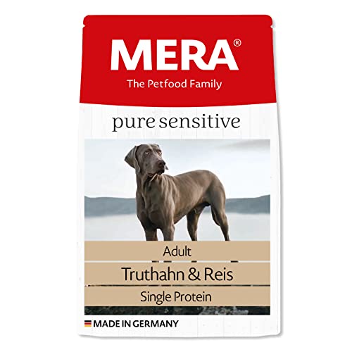 MERA pure sensitive Truthahn Reis Hundefutter trocken sensible Hunde Trockenfutter aus Truthahn Reis Futter ausgewachsene Hunde ohne Weizen Zucker 12 5 kg