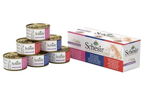 Schesir - Mixpack 12 x 85g - Natural mit Reis 3 Sorten Katzenfutter nass Dose
