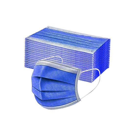 LQQL 50 Stück Einweg-Masken 3-lagig schützt vor Staub atmungsaktiv Unisex Einweg-Ohrschlaufen Mundschutz Gesichtsschutzmasken Einheitsgröße Schwarz
