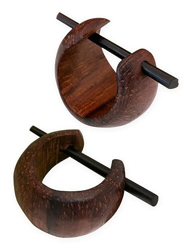 Fly Style Damen Ohrringe Creolen aus Holz- Kleine Holz Kreolen - Natur Damen Schmuck Modelle Modell B