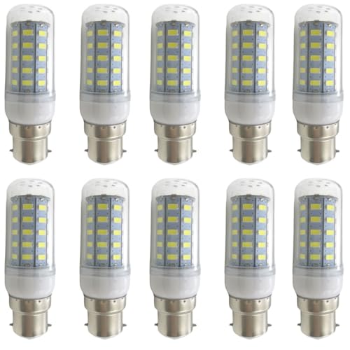 Aoxdi 10 Stück B22d LED Leuchtmittel 7 Watt Kaltweiß 48 SMD 5730 LED Strahler Lampe B22 Sockel Energiesparlampe 7W AC220-240V