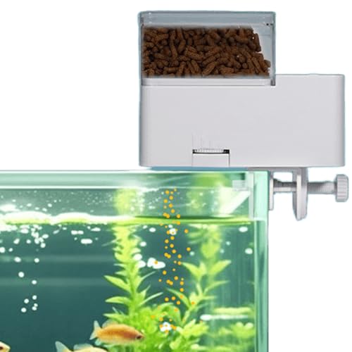 Futterautomat für Aquarium 150ml Automatischer Futterspender Fische mit Vier Zeitmessmodi Fische Fischfutterautomat mit Futterbehälter Fischfutter für Urlaub Goldfische schildkröten