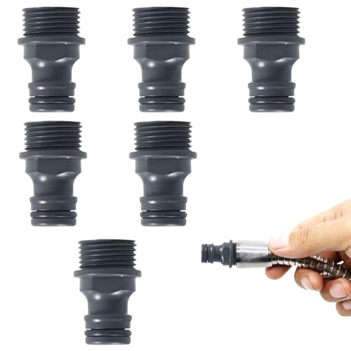 6 Stück Gartenschlauch Schnellkupplung 1 2 Zoll Schlauchanschluss G1 2 Außengewinde Schnellkupplung Nippel für Wasserhahn Adapter Gartenschlauch ABS-Kunststoff