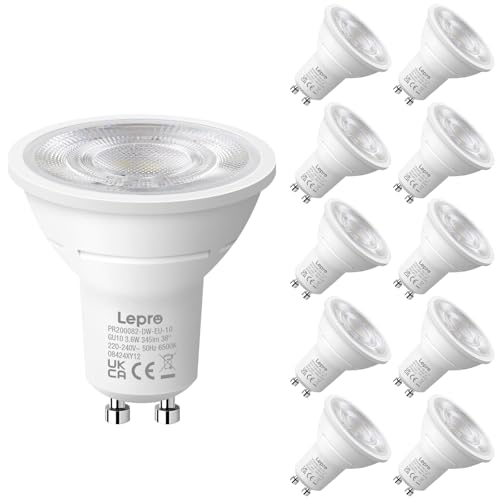 Lepro LED Kaltweiß 3.6W 6500K 345 38 Spot CRI 80 Energiesparend 92% LED Reflektorlampe Ersatz für 50W Lampen 10er Pack