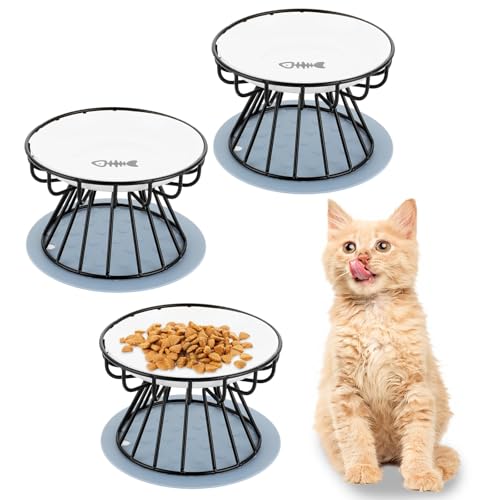 YAYODS 3 Stück  öht Napfunterlage Silikon  öhter  öht   Katzennäpfe Metallständer   Napferhöhung Spülmaschinenfest
