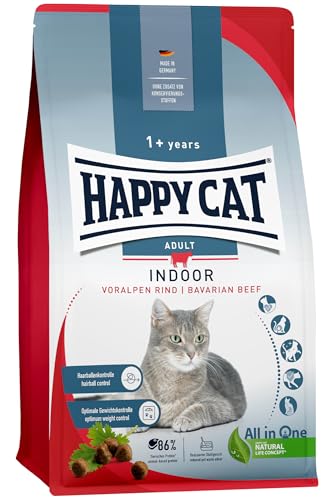 Happy Cat 70592 - Indoor Adult Voralpen Rind - Katzen-Trockenfutter für ausgewachsene Katzen und Kater - 1 3 kg Inhalt