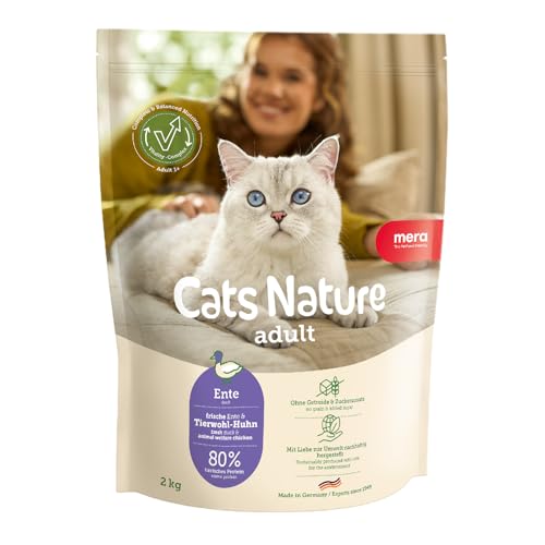 MERA Cats Nature Ente Premium Katzenfutter Trocken 400g Getreidefrei zuckerfrei Adult Katzen Trockenfutter hoher Fleischanteil Dry Cat Food