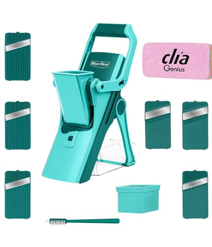 Nicer Dicer Mando Gemüseschneider inkl. Clia Rainbow Putzschwamm L Set 13-tlg.