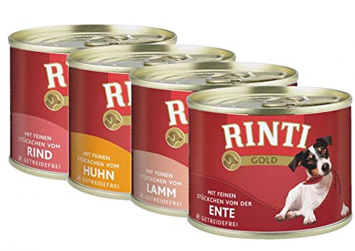 Rinti Gold Multipack 48 x 185 g mit Ente Huhn Lamm und Rind