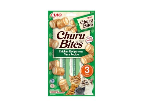 INABA Churu Bites 40% Hühnerfleisch Katze Getreide Zucker Perfekt zum Verstecken von Medikamenten Tierische Nebenprodukte 30g 1er Pack