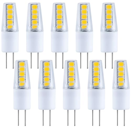 ITALASA 10er Pack G4 LED Lampen 2W Leuchtmitte Ersatz 20W Halogen Warmweiß 3000K Birne 12V Nicht dimmbar