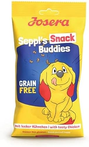Josera Seppl s Snack Buddies 150 g Getreidefreier Hundesnack Mit leckerem Hühnchen Geschmack Geringer Fettgehalt Verwendung hochwertiger Zutaten ohne Gentechnik