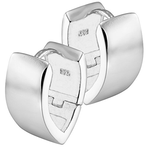 Vinani Klapp-Creolen V-Form breit glänzend Sterling Silber 925 Ohrringe CJA