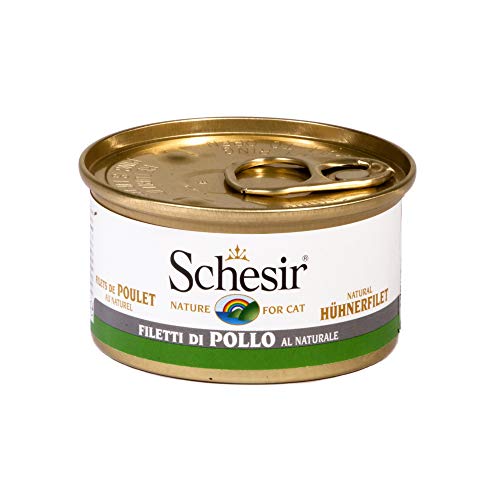 Schesir Cat Natural Hühnerfilet mit Reis 1 5% Katzenfutter nass 24 Dosen x 85 g