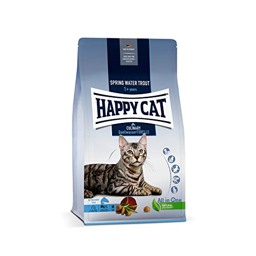 Happy Cat 70562 - Culinary Adult Quellwasser Forelle - Trockenfutter für ausgewachsene Katzen und Kater - 1 3 kg Inhalt