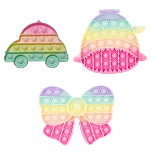 CATOR 3 PCS Fidget Spielzeug pop up spielzeug baby Fidget Toys Silikon Fidget Spielzeug push pop Antistress Spielzeug Bubble Push Toy für Stressabbau Kinder und Erwachsene