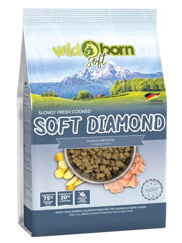Wildborn Soft Diamond 4 kg Hunde-Trockenfutter 75% frisches Huhn Schonend gegart ohne Extrusion Getreidefrei mit Kartoffel Limitierte hochwertige Rohstoffe Für alle Lebensphasen geeignet