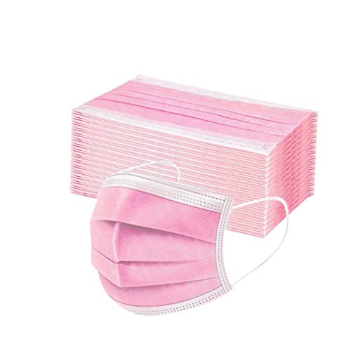 10 Stück Einweg Mundschutz Erwachsene 3-lagig Atmungsaktive Mund und Nasenschutz Mundbedeckung Einmal-Mundschutz Multifunktionstuch Halstuch Face-Mouth Cover Bandana 10pc Pink