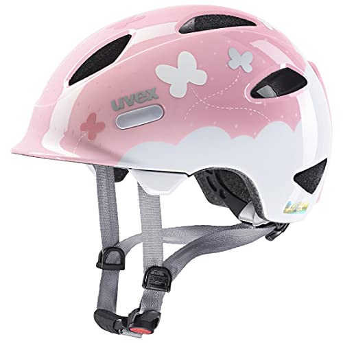uvex oyo style - leichter Fahrradhelm fÃ¼r Kinder - individuelle GrÃ¶ÃŸenanpassung - erweiterbar mit LED-Licht - butterfly pink - 45-50 cm