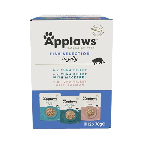  Premium Natural Nassfutter für Katzen Fischauswahl in Gelee 70g Portionsbeutel 12x70g