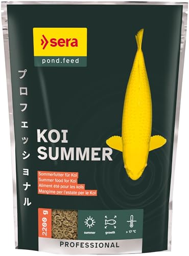 sera KOI Professional Koifutter 2200 g Koi-Fischfutter für den Sommer Koi Futter für Temperaturen über 17 C Geringere Wasserbelastung Weniger Algen