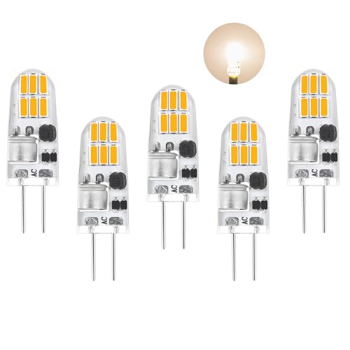 G4 LED Lampen 12V AC DC Naturweiß 4000K 1.5W Ersetzt 15W Halogenlampen 160LM Kein Flackern Kleine Stiftsockellampen für Dunstabzugshaube und Küche 5er Pack