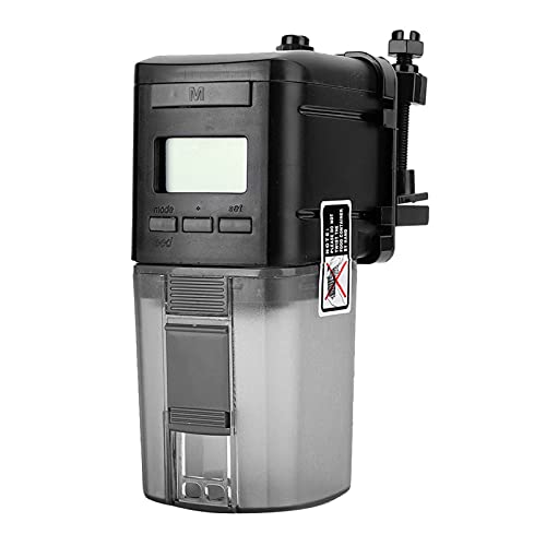 RASTKY Mini-Timer für Automatische Fütterung für Aquarien Verstellbarer Automatischer Fischfutterautomat Einfach zu Füllender Eimer Geeignet für Aquarium-Liebhaber