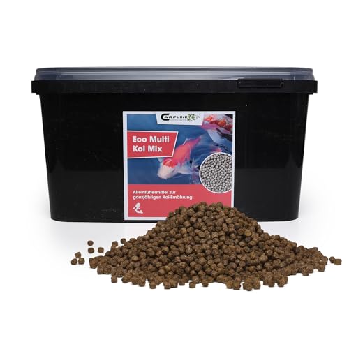 Carpline24 Eco Multi Koi Mix 15 kg 6 mm - Hochwertiges Koifutter mit Astaxanthin Proteinreiches Fischfutter für Farbenprächtige Teichfische