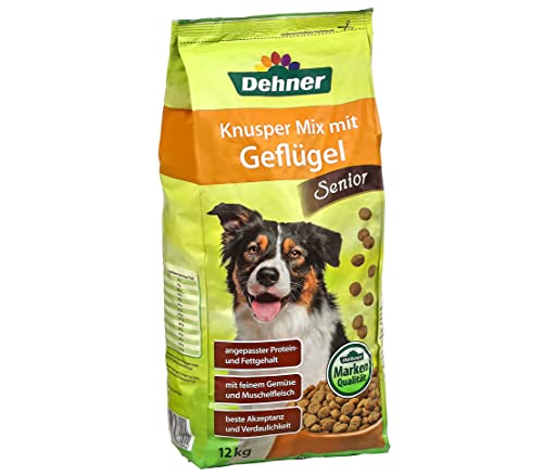 Dehner Hundefutter Senior Trockenfutter für ältere Hunde Geflügel 12 kg