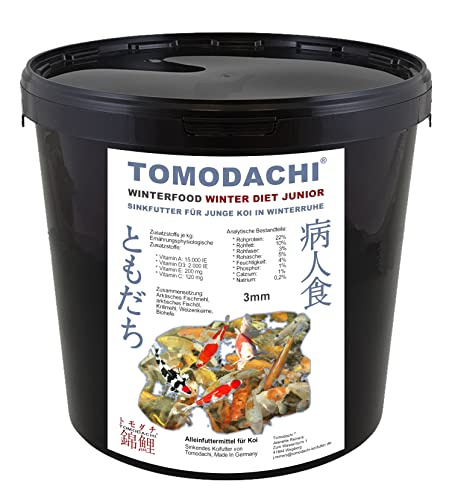 Winterfutter Koi Sinkfutter Tosai Koifutter energiereich hochverdaulich arktische Rohstoffe Tomodachi Junior Koi Futter 3mm 5kg Eimer